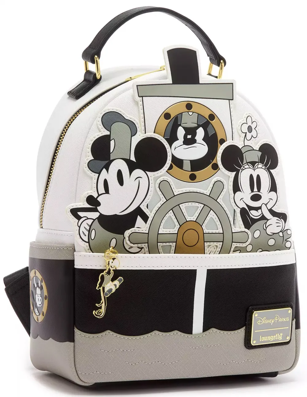 Loungefly Mickey Mouse Disney Mini sac à dos Steamboat Willie pas